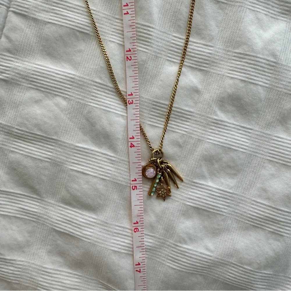 Gold Charm Necklace with Star and Gem Accents - Picture 5 of 5